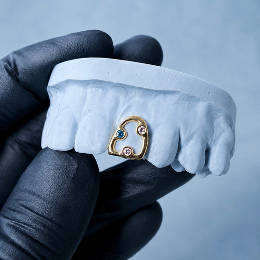 Custom abstract diamond window grillz