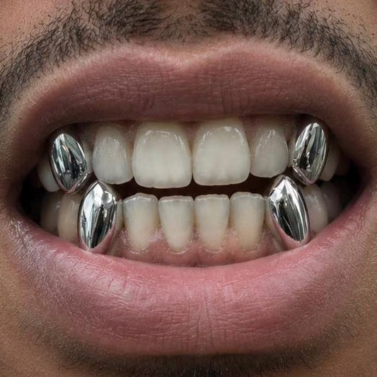 Top & Bottom Grillz X4, Silver/Gold!
