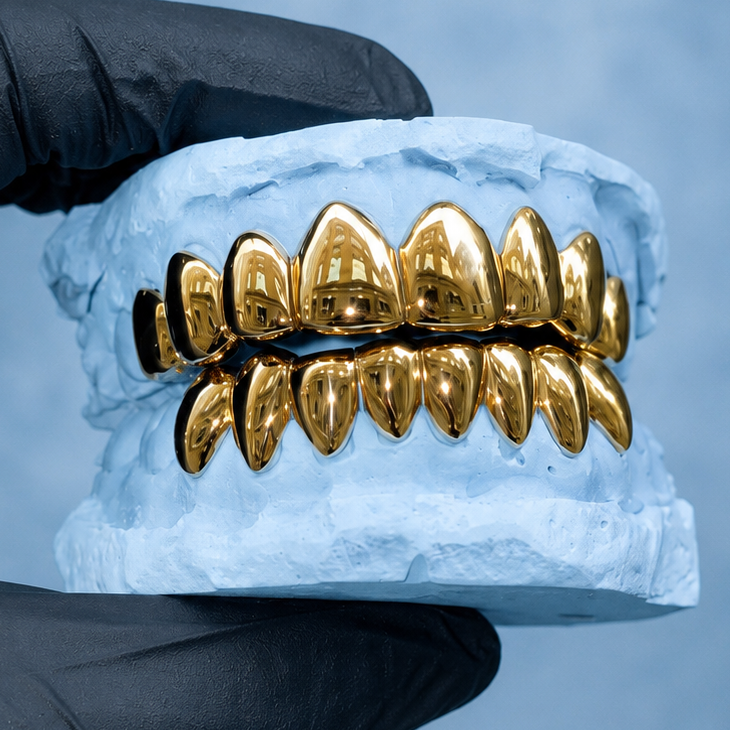 Custom Made To Measure Grillz, Silver/Gold