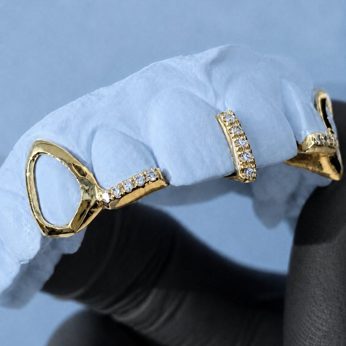 Window & Gap Filler MOISSANITE Diamond Grillz, Gold/Siver!