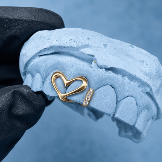 Custom Heart + Moissanite Gap Filler Grillz