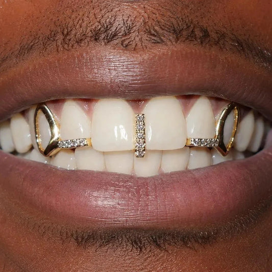 Window & Gap Filler MOISSANITE Diamond Grillz, Gold/Siver!