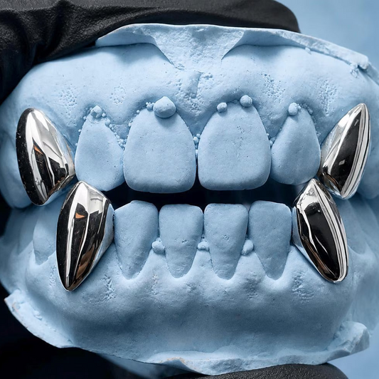 Top & Bottom Grillz X4, Silver/Gold!