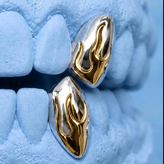 Gold Flame Grillz! *K9 RECOMMENDED*